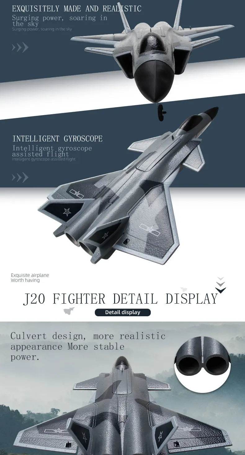 FX9630 RC Plane J20 Fighter Remote Control Airplane Toys - ToylandEU