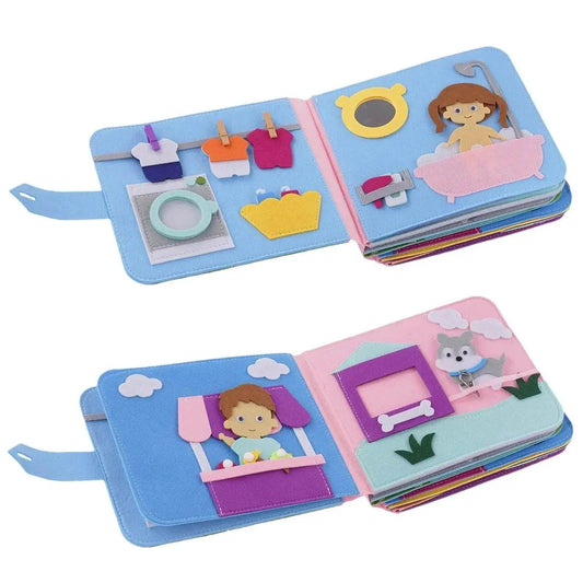 Montessori Interactive Soft Fabric Activity Book For Toddlers 16 Page Felt Book Early Learning -  ToylandEU™