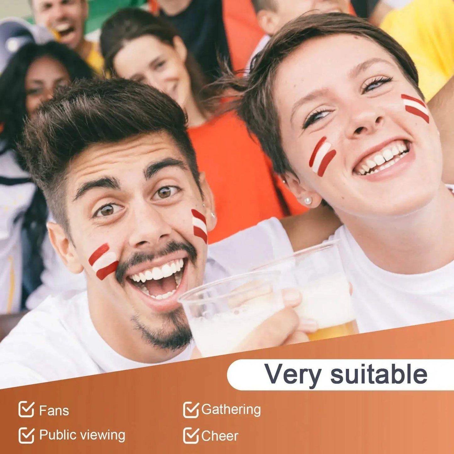 Face Paint Stick Football Fans Flag Design Easy Clean -  ToylandEU™