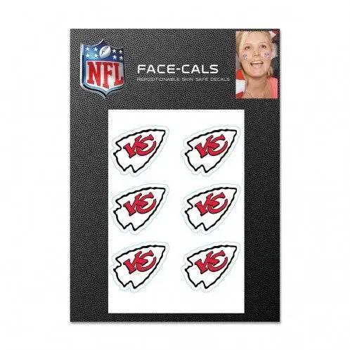  Kansas City Chiefs Tattoo Face Decals Six Pack Waterless -  ToylandEU™