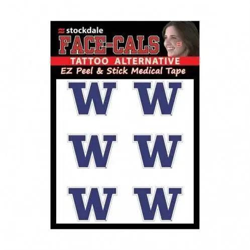  Washington Huskies Face Tattoo Decals Six Pack Skin Safe -  ToylandEU™