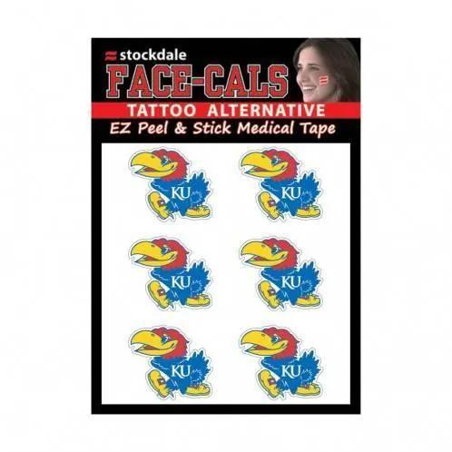  Kansas Jayhawks Tattoo Face Decals Six Pack By Wincraft -  ToylandEU™