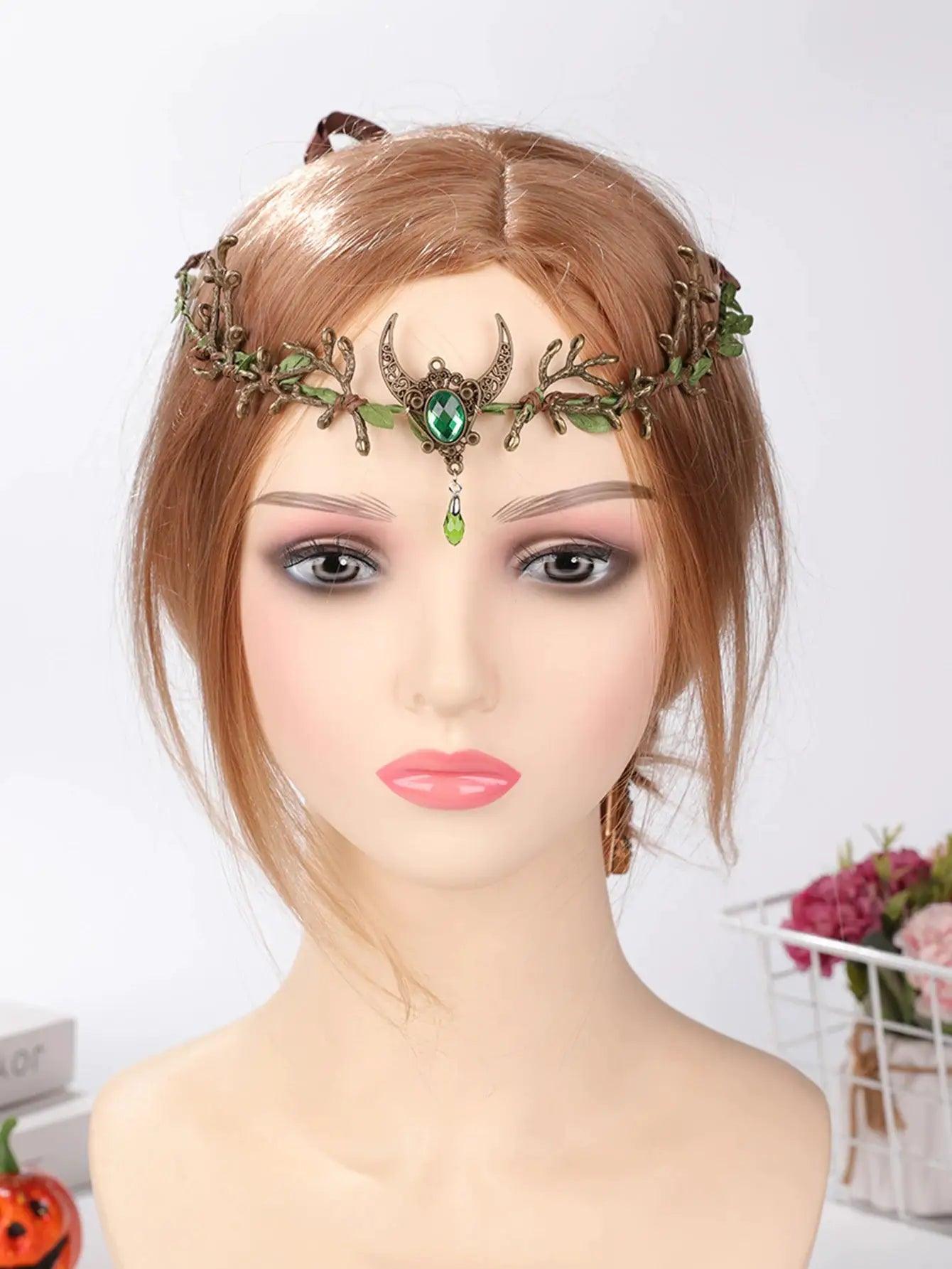  Fairy Forest Headband With Green Gemstones Party Ready -  ToylandEU™