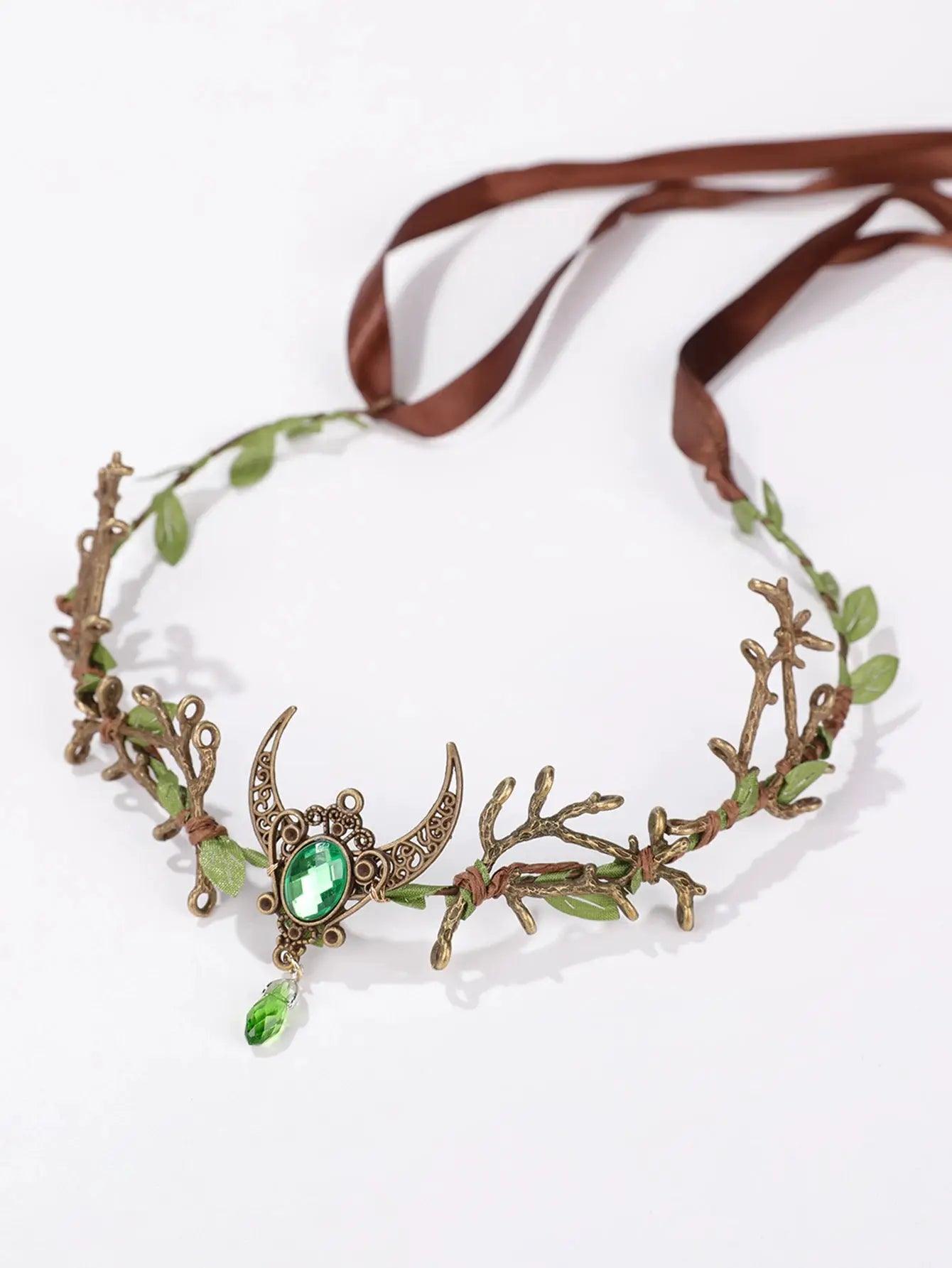  Fairy Forest Headband With Green Gemstones Party Ready -  ToylandEU™