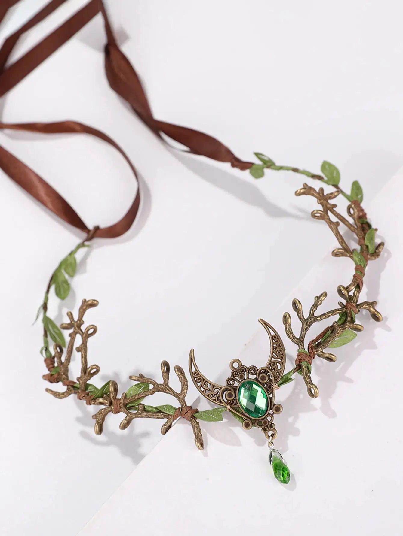  Fairy Forest Headband With Green Gemstones Party Ready -  ToylandEU™
