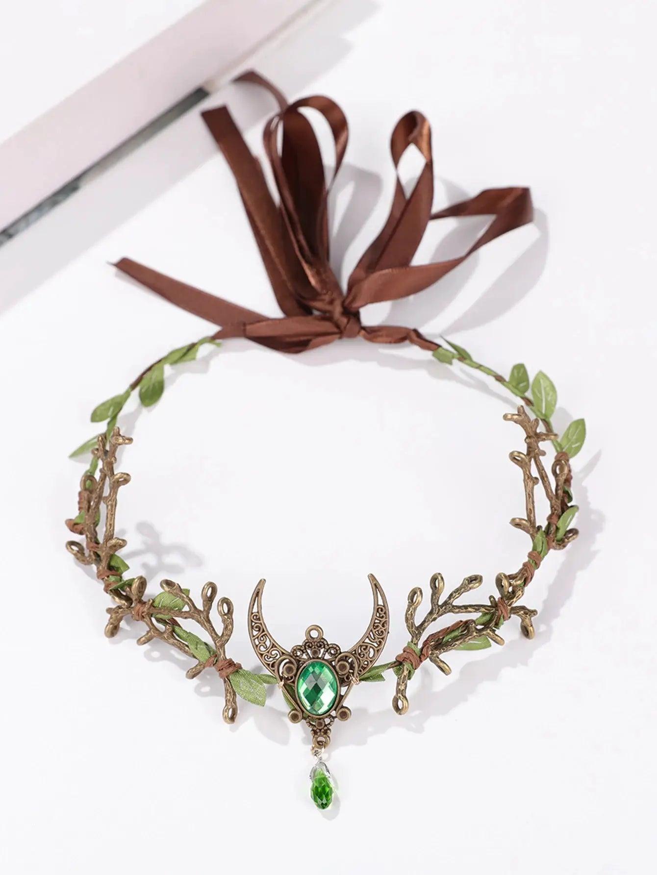  Fairy Forest Headband With Green Gemstones Party Ready -  ToylandEU™