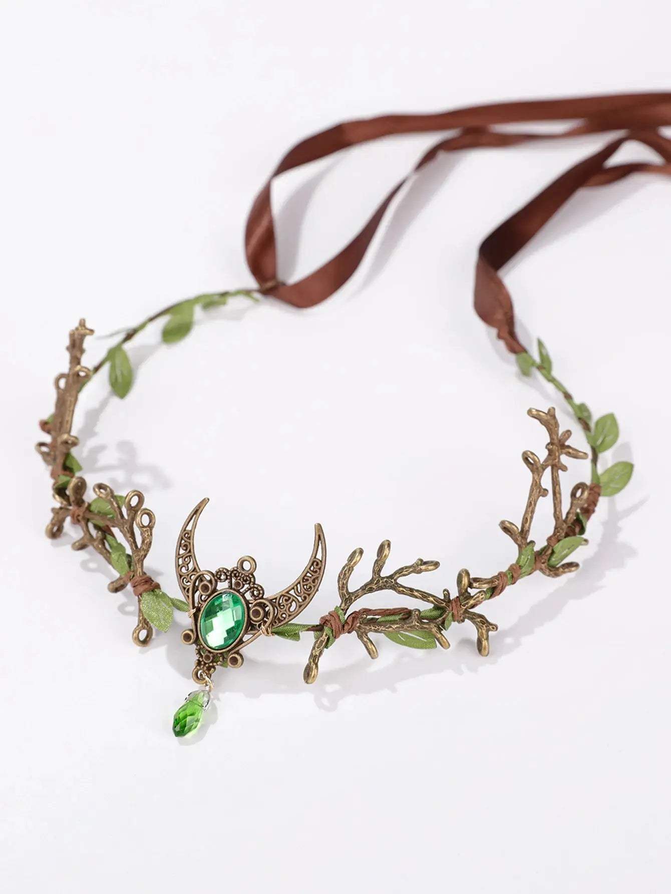  Fairy Forest Headband With Green Gemstones Party Ready -  ToylandEU™