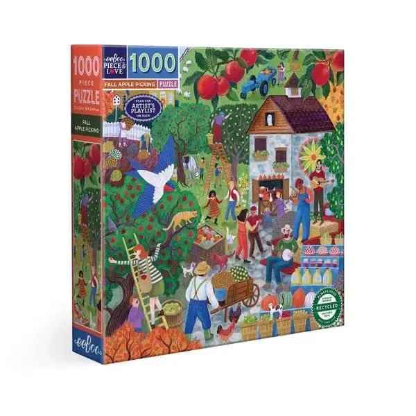 Fall Apple Picking 1000 Piece Jigsaw Puzzle eeBoo - Puzzle Merchant