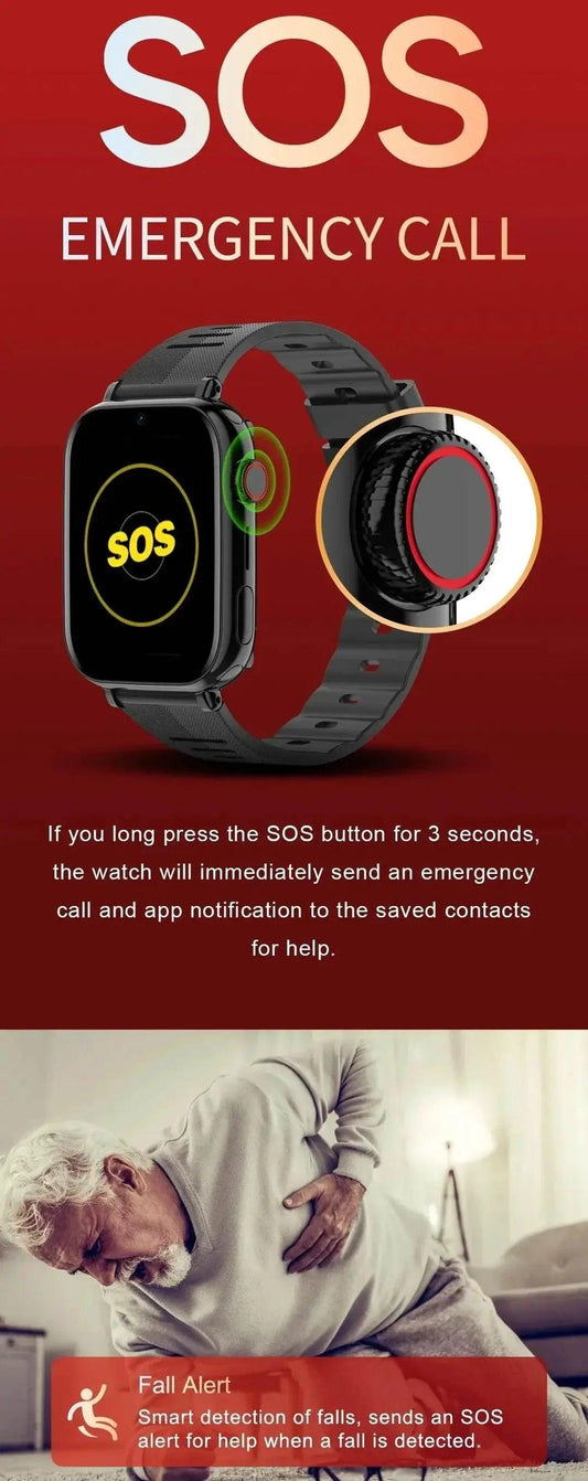  Fall Detection Watch SOS Watch GPS 4G for Seniors D1 -  ToylandEU™