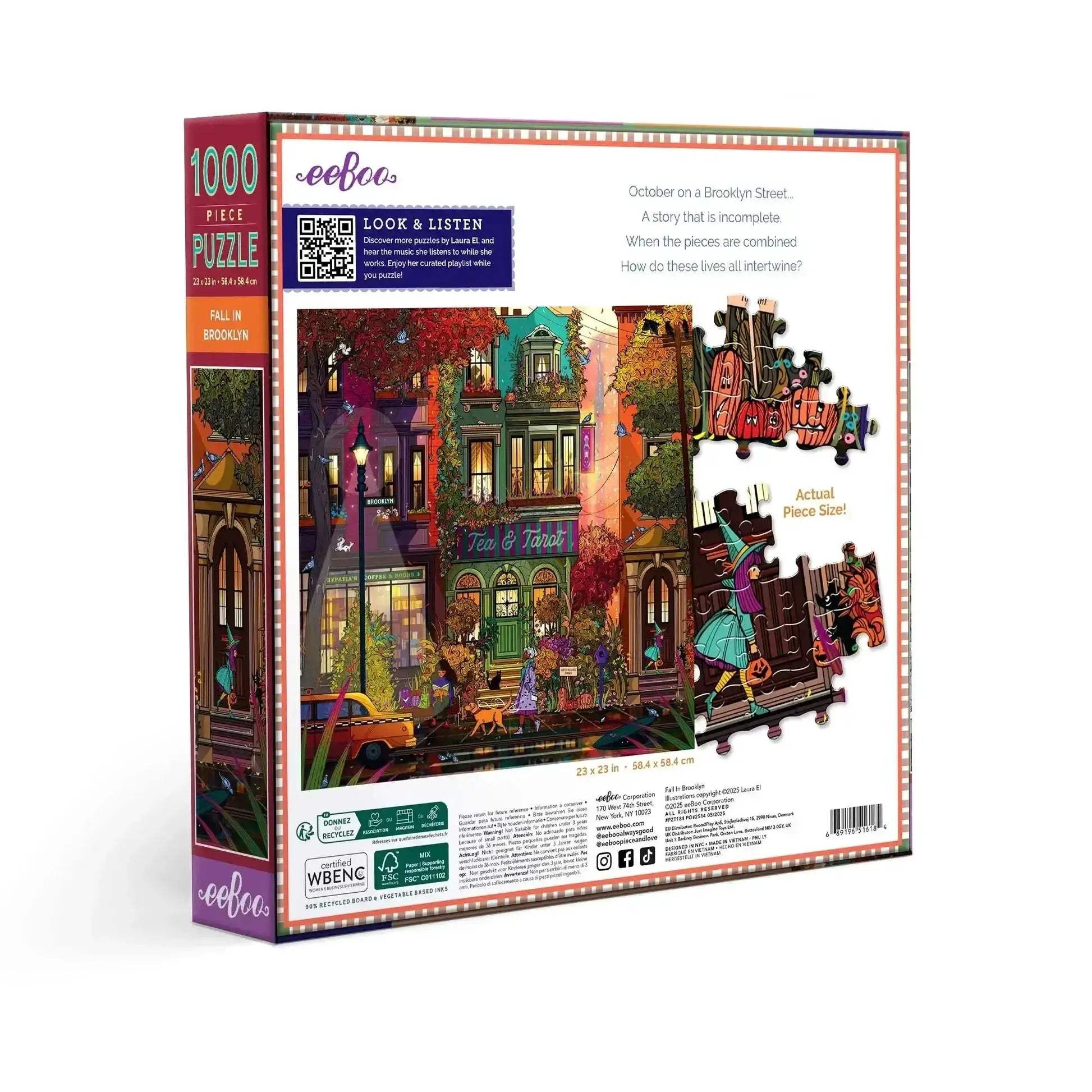 Fall in Brooklyn 1000 Piece Jigsaw Puzzle eeBoo - ToylandEU