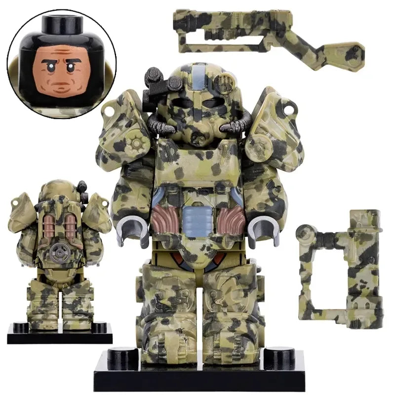 Fallout Green T60 Power Armor Figure Plastic LEGO Compatible Brick Scale Figure Wasteland Ready - ToylandEU