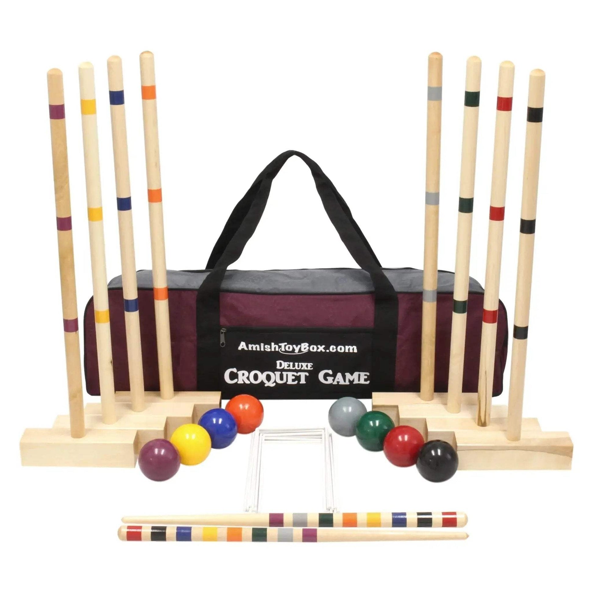 Family Tradition Croquet Set, 8-Player Wooden Croquet Game - ToylandEU