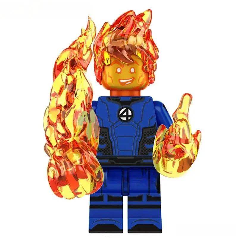 Fantastic Four Johnny Storm Human Torch Lego Minifigures Custom Toys 2 - Minifigure Toys