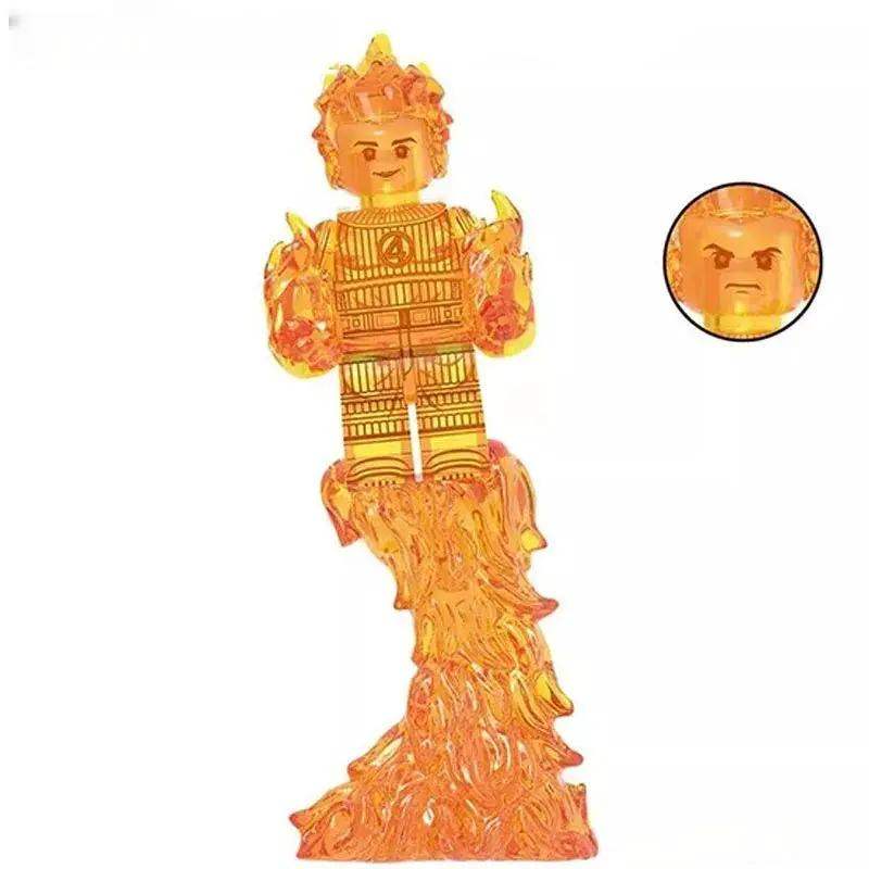 Fantastic Four Johnny Storm Human Torch Lego Minifigures Custom Toys 6 - Minifigure Toys