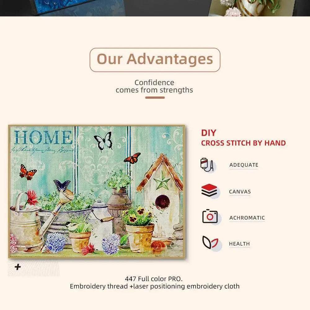 Fantasy Landscape Pre-Printed Cross-Stitch Full Kit DIY Embroidery Handmade Sewing Hobby Handiwork Room Decor Counted Jewelry - ToylandEU