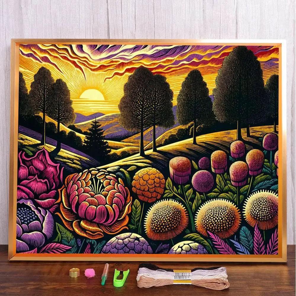  Fantasy Landscape Printed Fabric 11CT Cross-Stitch Embroidery Complete Kit Needlework Hobby Craft Sewing Floss Stamped Wholesale -  ToylandEU™