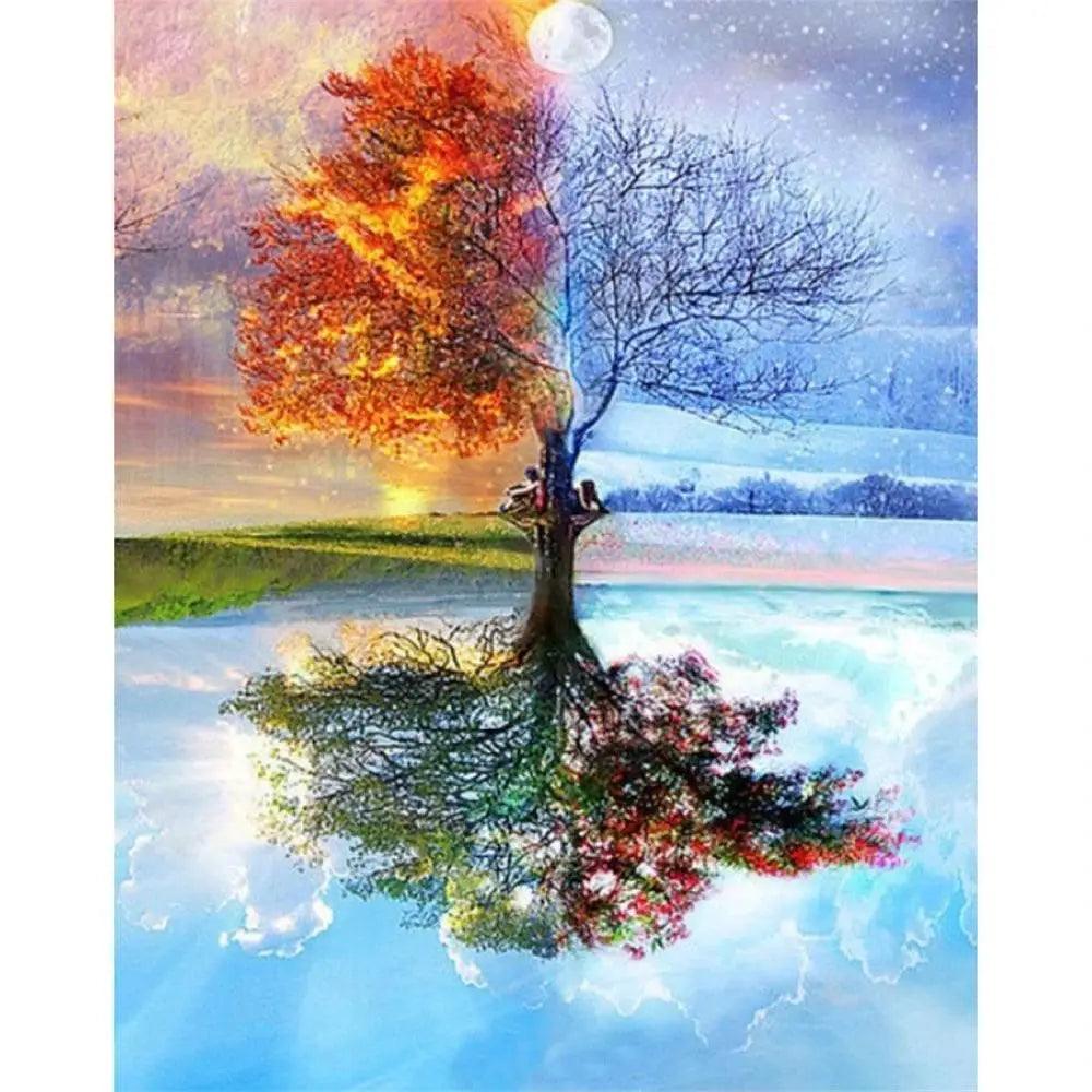  Fantasy Landscape Tree 11CT Cross Stitch Full DIY Embroidery Kit with DMC Threads -  ToylandEU™