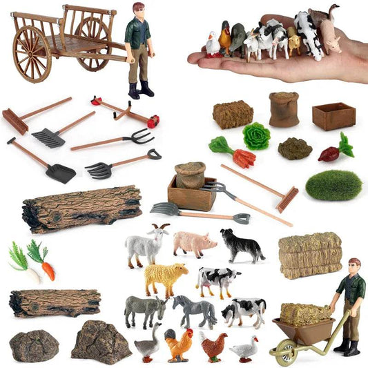 Farm Animal Figurine Set with Breeder Tools - Durable Cock Toy - ToylandEU