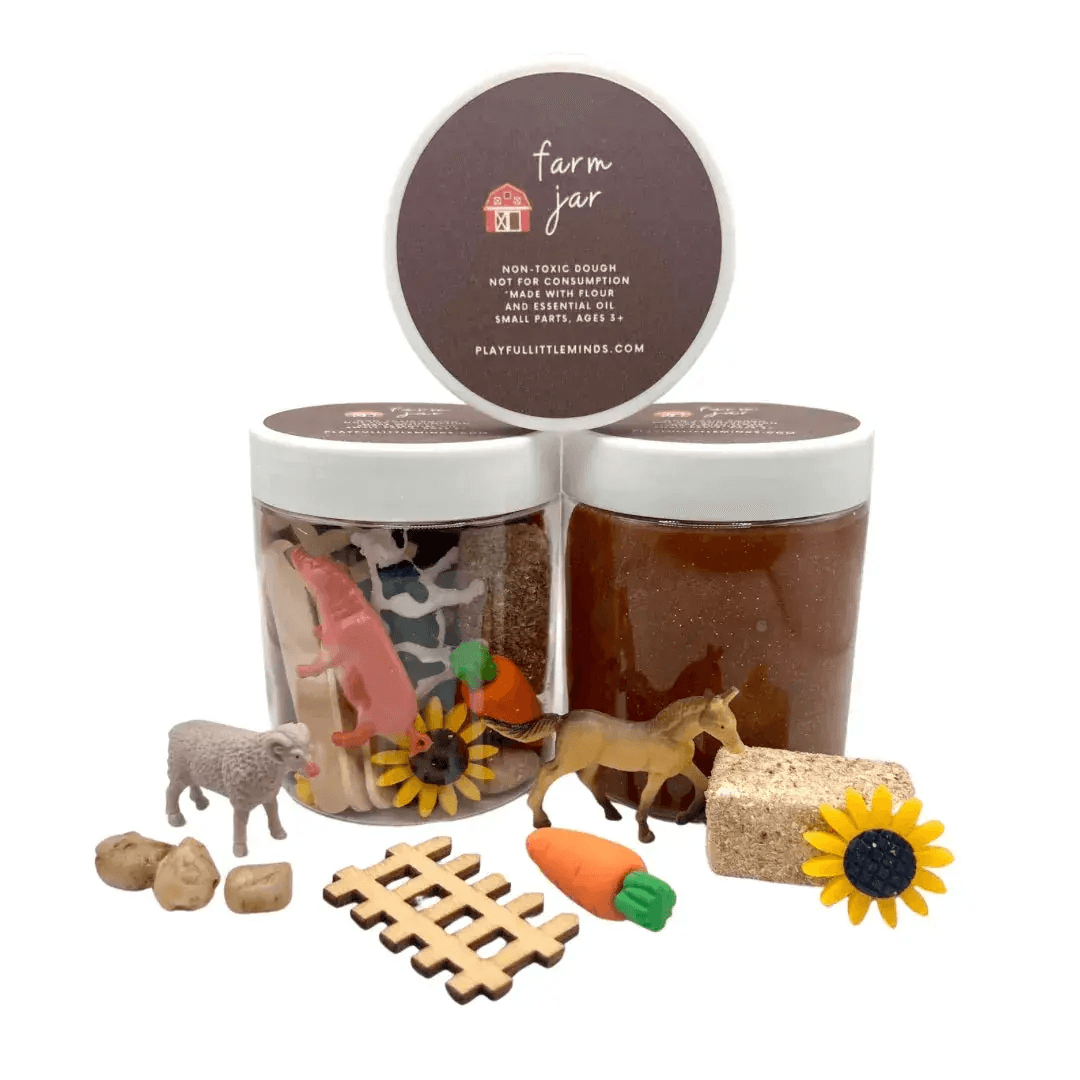 Farm Animal Play Dough Sensory Jar Kit - ToylandEU