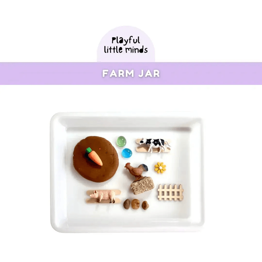 Farm Animal Play Dough Sensory Jar Kit - ToylandEU