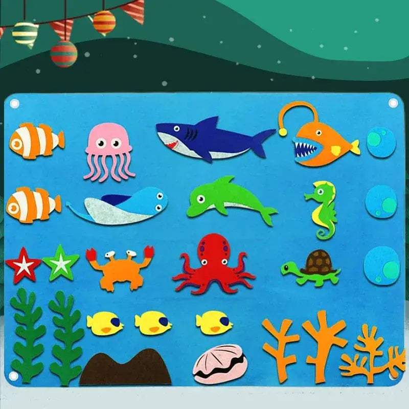 Farm Animals Felt Story Board Montessori Puzzle For Kids - ToylandEU