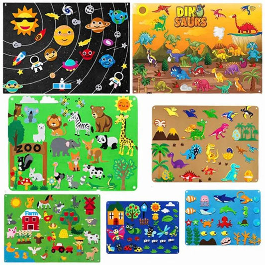 Farm Animals Felt Story Board Montessori Puzzle Safe -  ToylandEU™