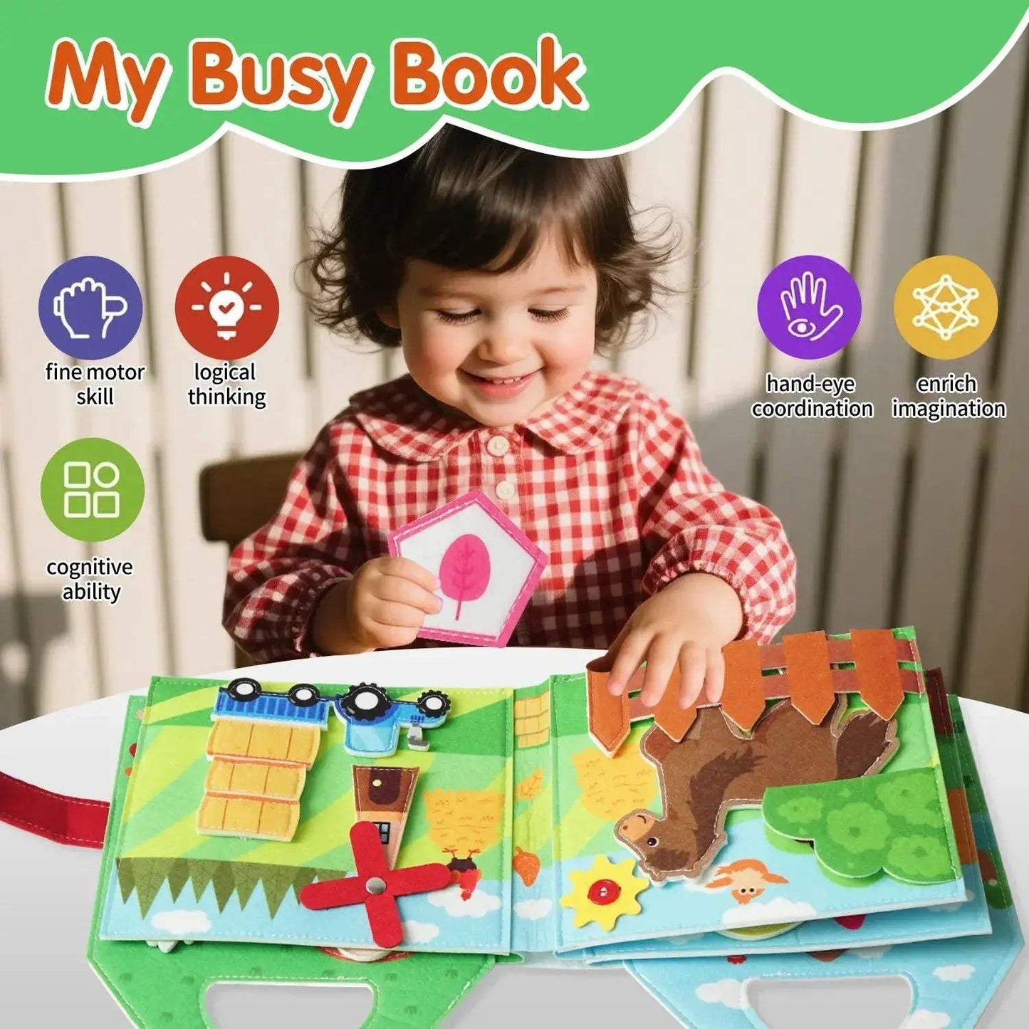 Farm Animals Quiet Busy Board For Toddlers Montessori - ToylandEU