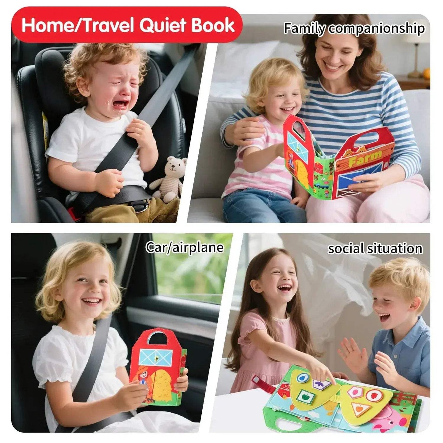 Farm Animals Quiet Busy Board For Toddlers Montessori - ToylandEU