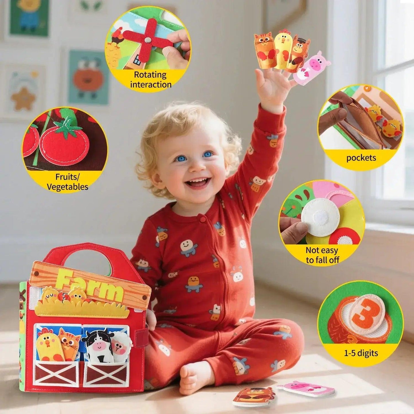 Farm Animals Quiet Busy Board Montessori Toddlers -  ToylandEU™