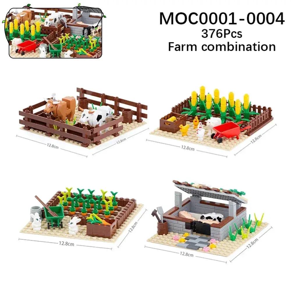  Farm Building Blocks Set Educational Flower Figures -  ToylandEU™