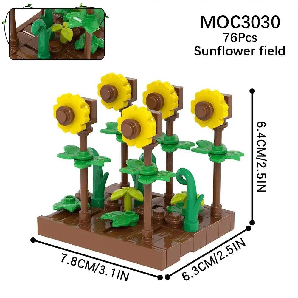  Farm Building Blocks Set Educational Flower Figures -  ToylandEU™