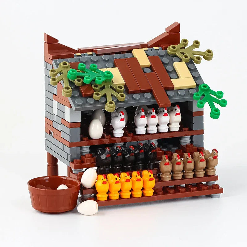 Farm Building Blocks Set With Flower And Animal Figures - ToylandEU