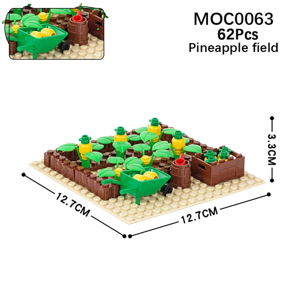 Farm Building Blocks Set With Flower And Animal Figures - ToylandEU