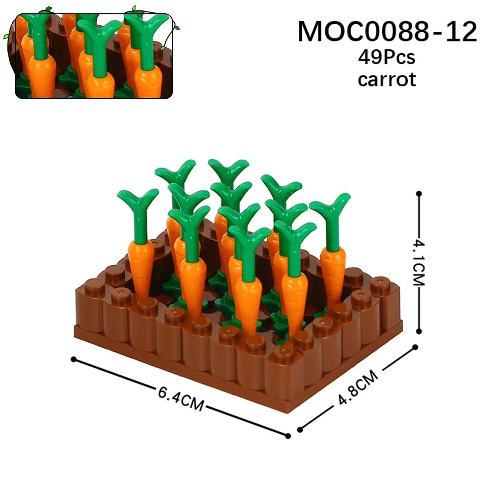 Farm Building Blocks Set With Flower And Animal Figures - ToylandEU