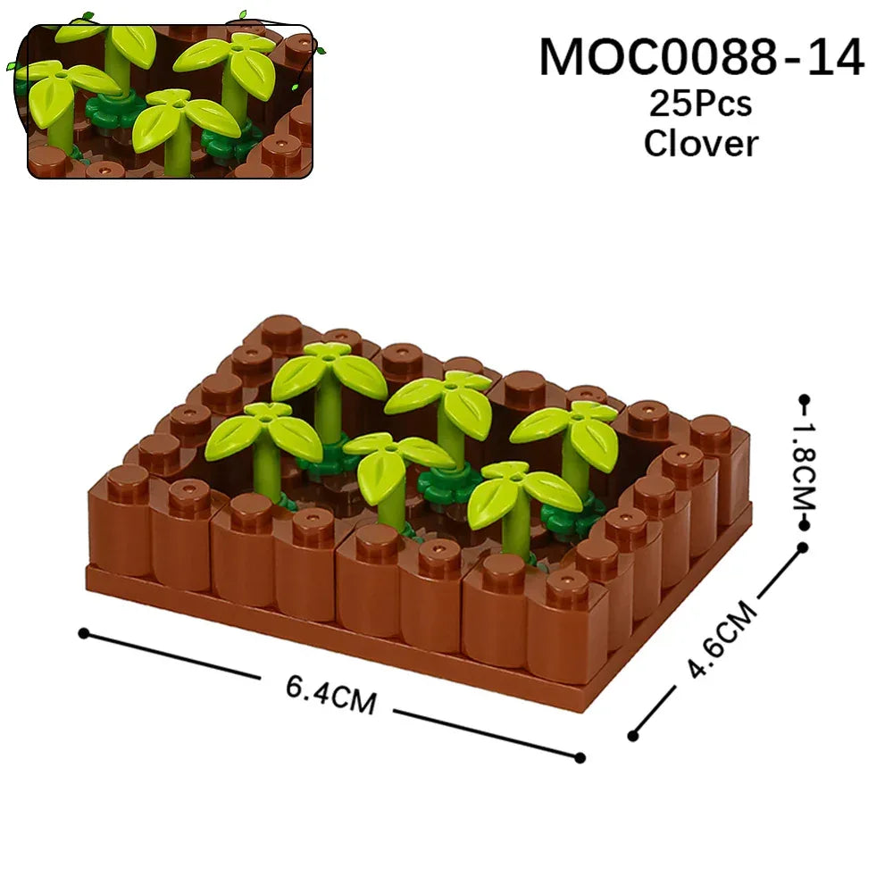 Farm Building Blocks Set With Flower And Animal Figures - ToylandEU