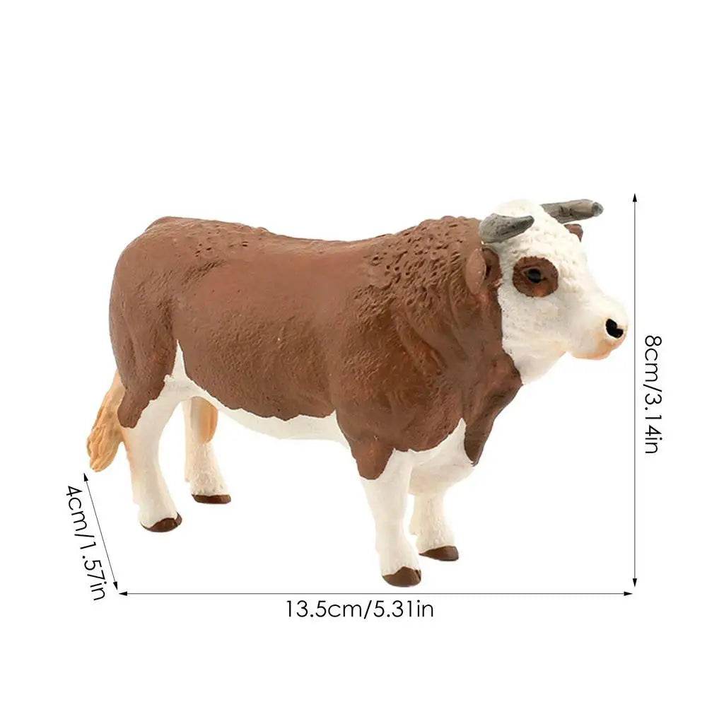 Farm Poultry Kawaii Mini Milk Cow Cattle Bull Calf Toy - ToylandEU