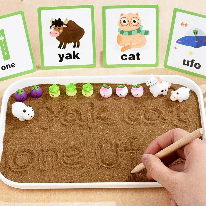 Farm Wooden Montessori Sand Tray With Wooden Pen For Writing Letters And Numbers Early Educational Toys Gifts Party Game Gift - ToylandEU