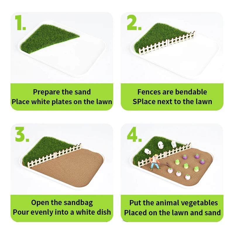 Farm Wooden Montessori Sand Tray With Wooden Pen For Writing Letters And Numbers Early Educational Toys Gifts Party Game Gift - ToylandEU