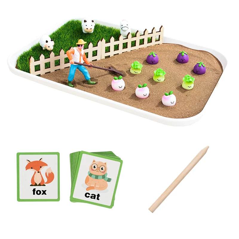Farm Wooden Montessori Sand Tray With Wooden Pen For Writing Letters And Numbers Early Educational Toys Gifts Party Game Gift - ToylandEU