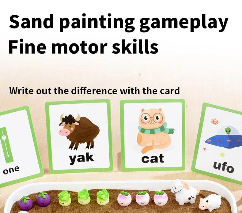 Farm Wooden Montessori Sand Tray With Wooden Pen For Writing Letters And Numbers Early Educational Toys Gifts Party Game Gift - ToylandEU