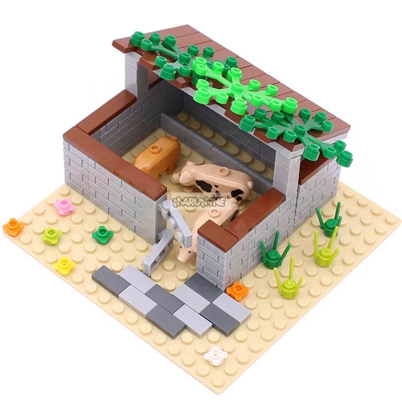 Farmyard Fun: Marumine Brick Animal Farm Chicken Shed Kit - ToylandEU