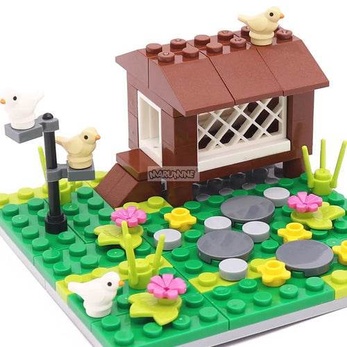 Farmyard Fun: Marumine Brick Animal Farm Chicken Shed Kit - ToylandEU