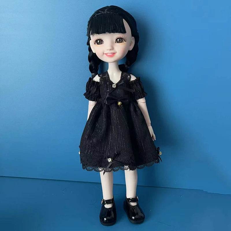 Fashion 1/6 Bjd Doll Black Braid 30cm with Multiple Joints Girls Kids Toy - ToylandEU
