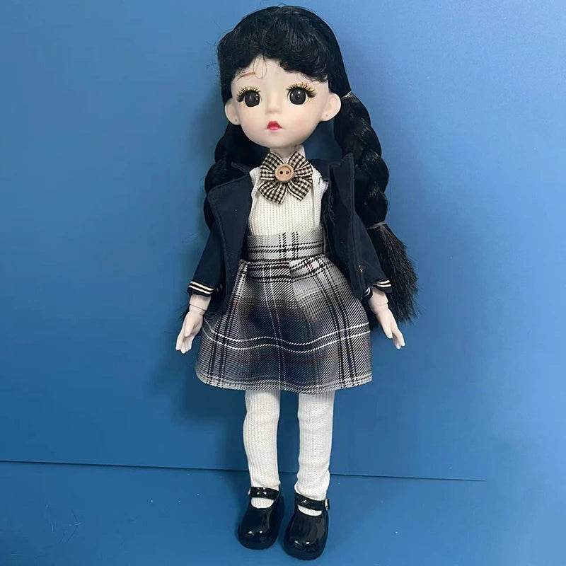 Fashion 1/6 Bjd Doll Black Braid 30cm with Multiple Joints Girls Kids Toy - ToylandEU