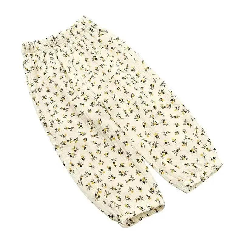 Fashion Girls Mosquito Repellent Pants Linen Elastic Waist Kids Clothes 2-7 Years - ToylandEU