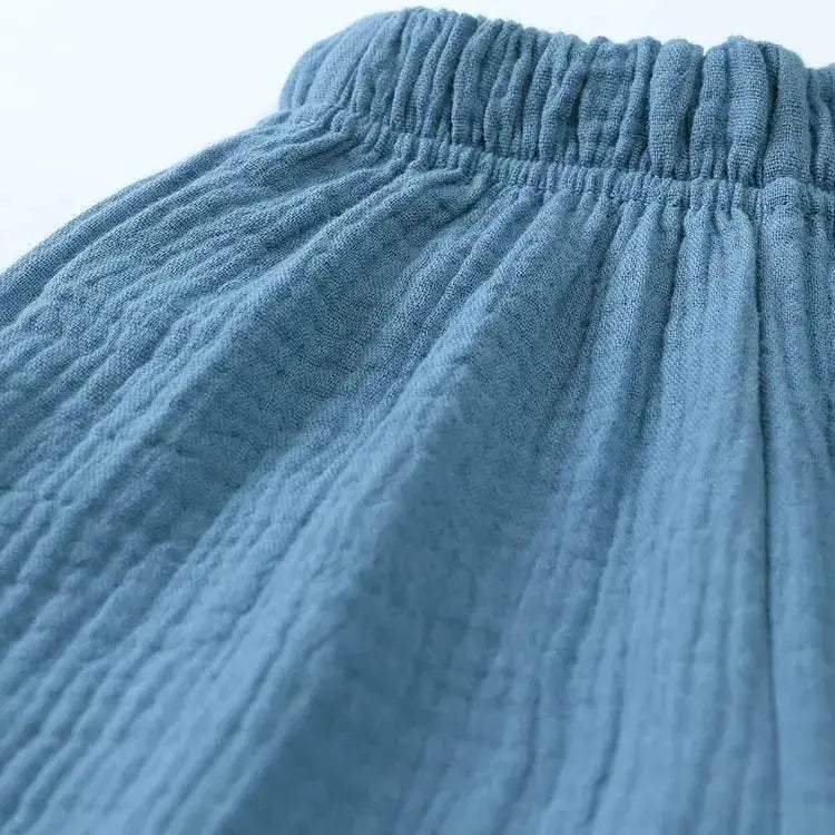 Fashion Solid Color Kids Pants Color Linen Elastic Waist - ToylandEU
