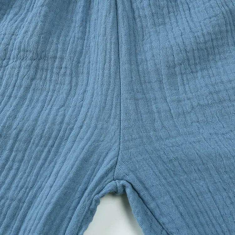 Fashion Solid Color Kids Pants Color Linen Elastic Waist - ToylandEU