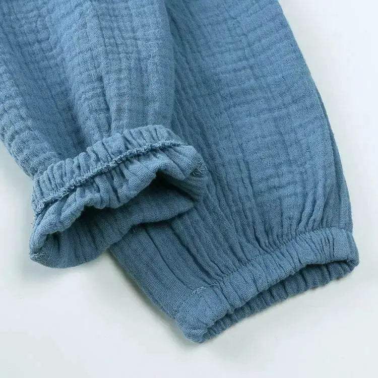 Fashion Solid Color Kids Pants Color Linen Elastic Waist - ToylandEU