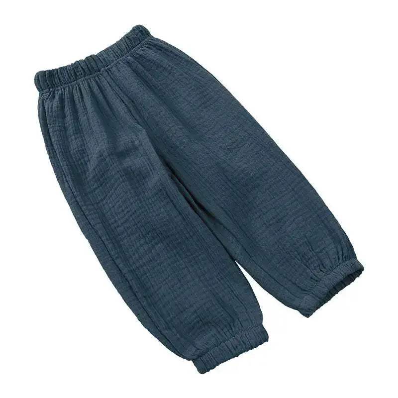 Fashion Solid Color Kids Pants Color Linen Elastic Waist - ToylandEU