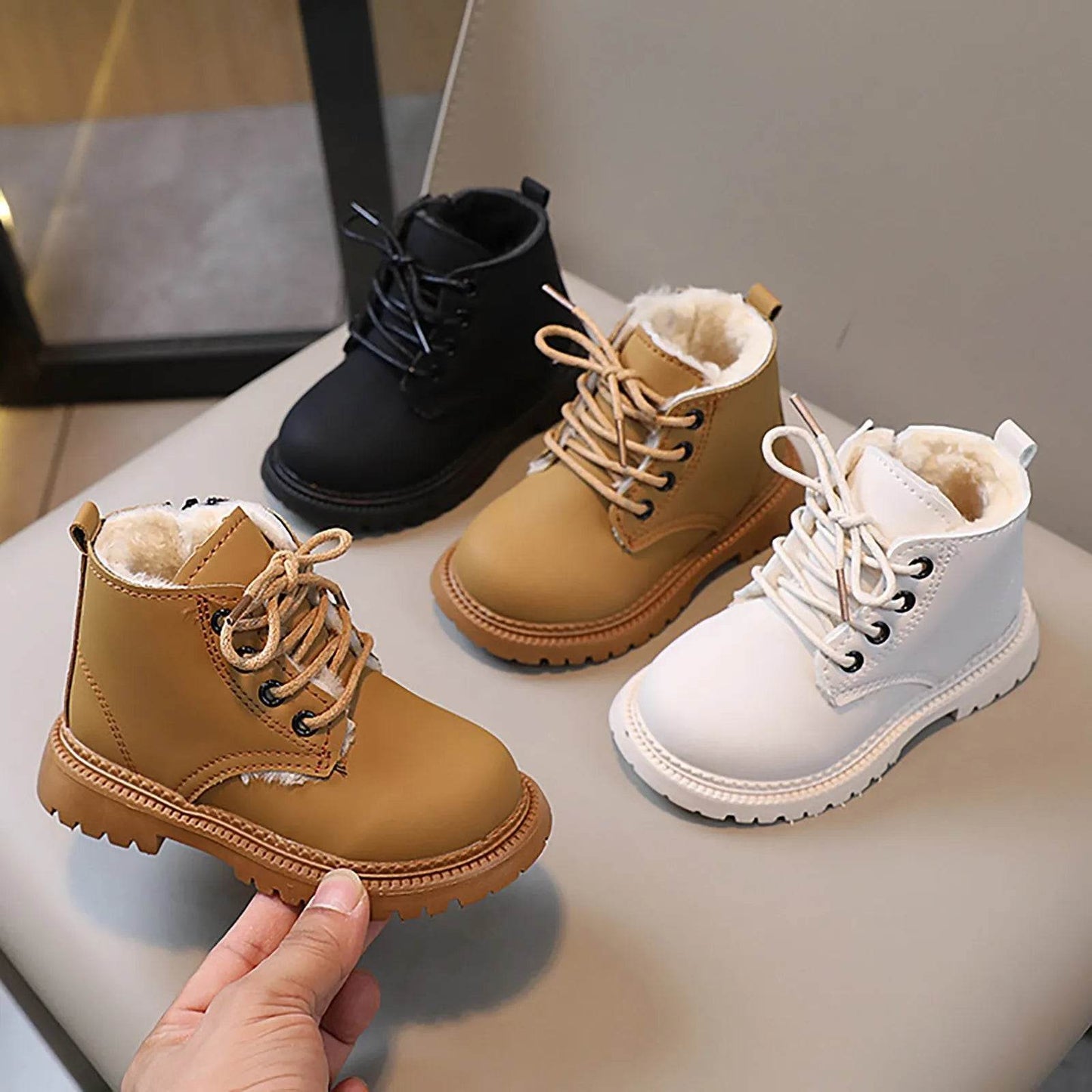 Fashionable Ankle Snow Boots for Kids - Winter Sneakers for Boys and Girls, Stylish Leather Footwear for Ages 1-6 - ToylandEU